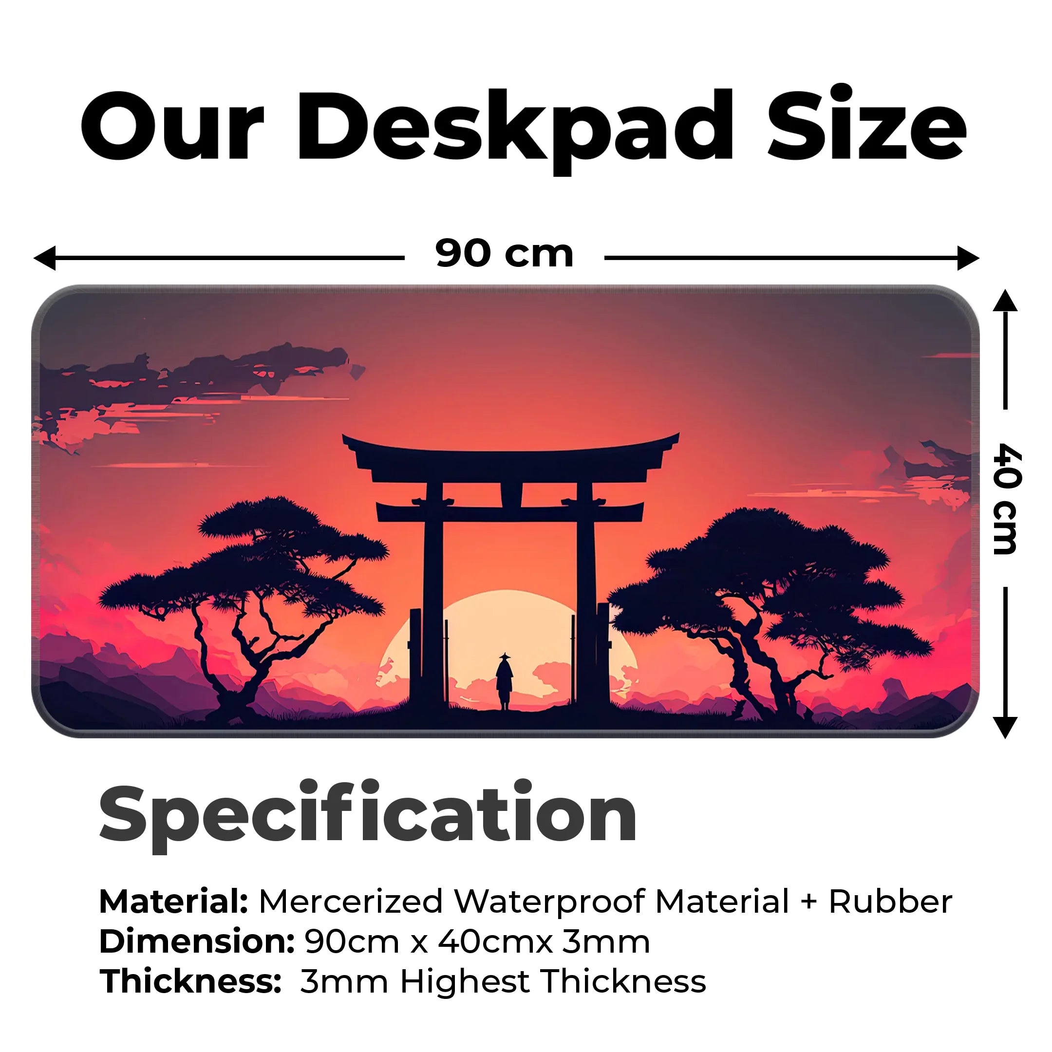 Torii Gate Design Desk Mat