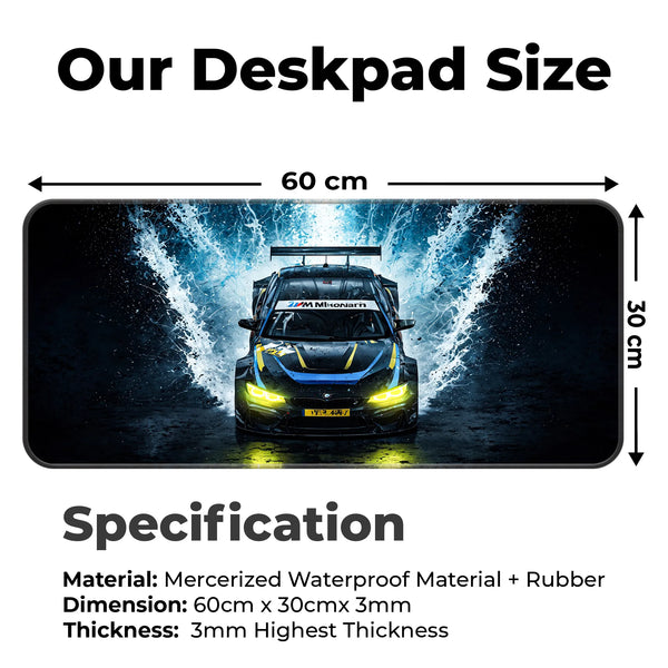 BMW M Motorsport Splash Effect Racing Deskmat