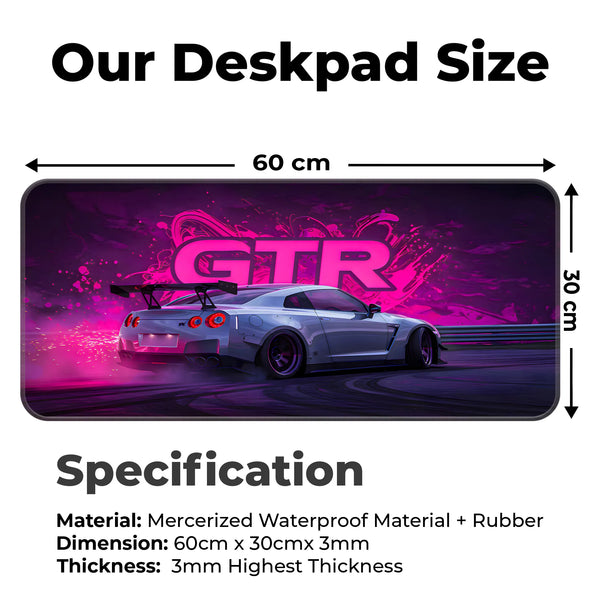 Nissan GT-R Drift Neon Pink Deskmat