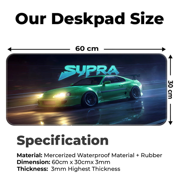 Toyota Supra Green Night Drift Deskmat