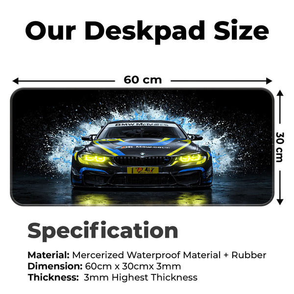 BMW M4 GT3 Splash Effect Racing Deskmat
