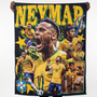Neymar Jr Brazil Football Wall Tapestry | Brazil Soccer Legend Poster | Premium Polyester Sports Wall Hanging