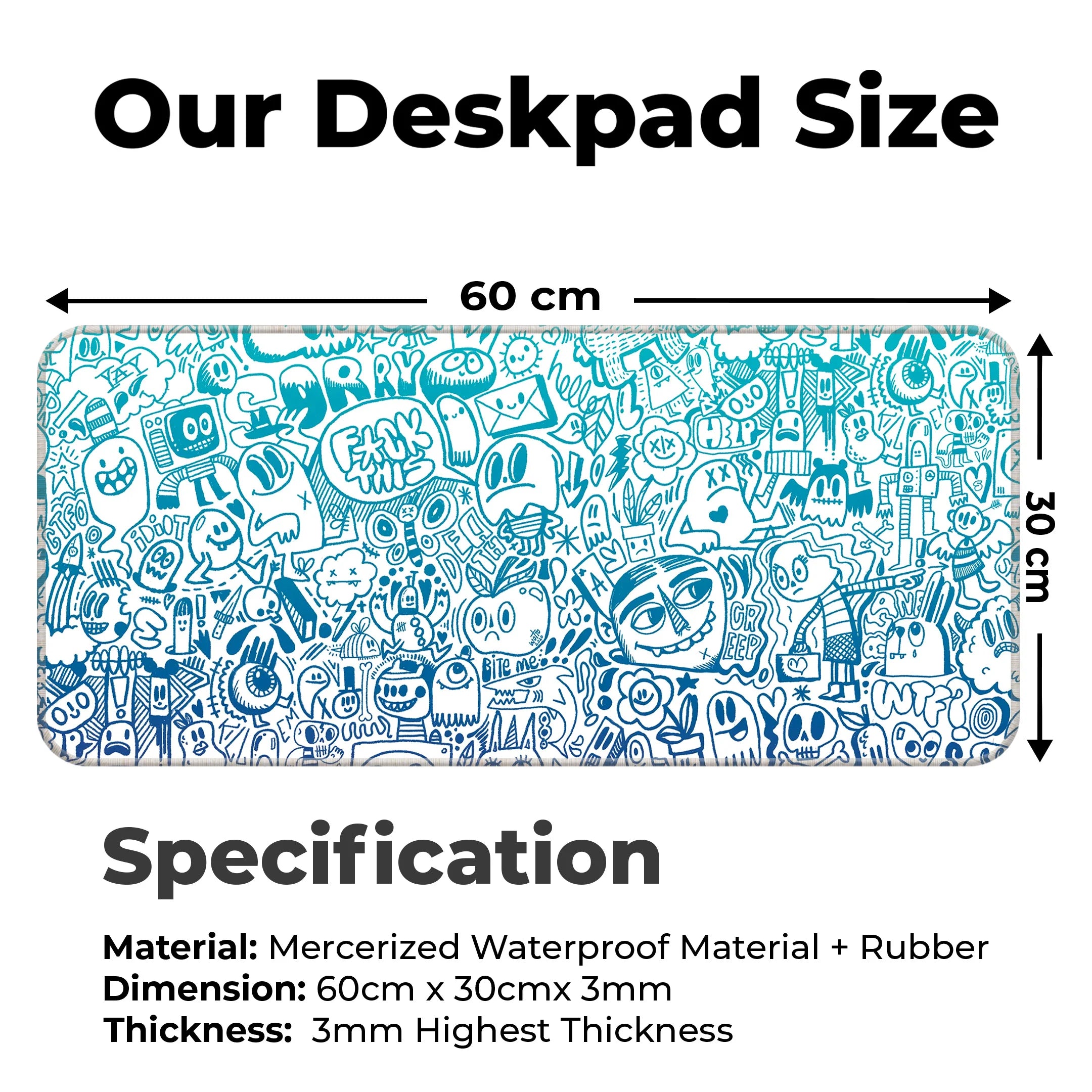 Doodle Pattern Deskmat