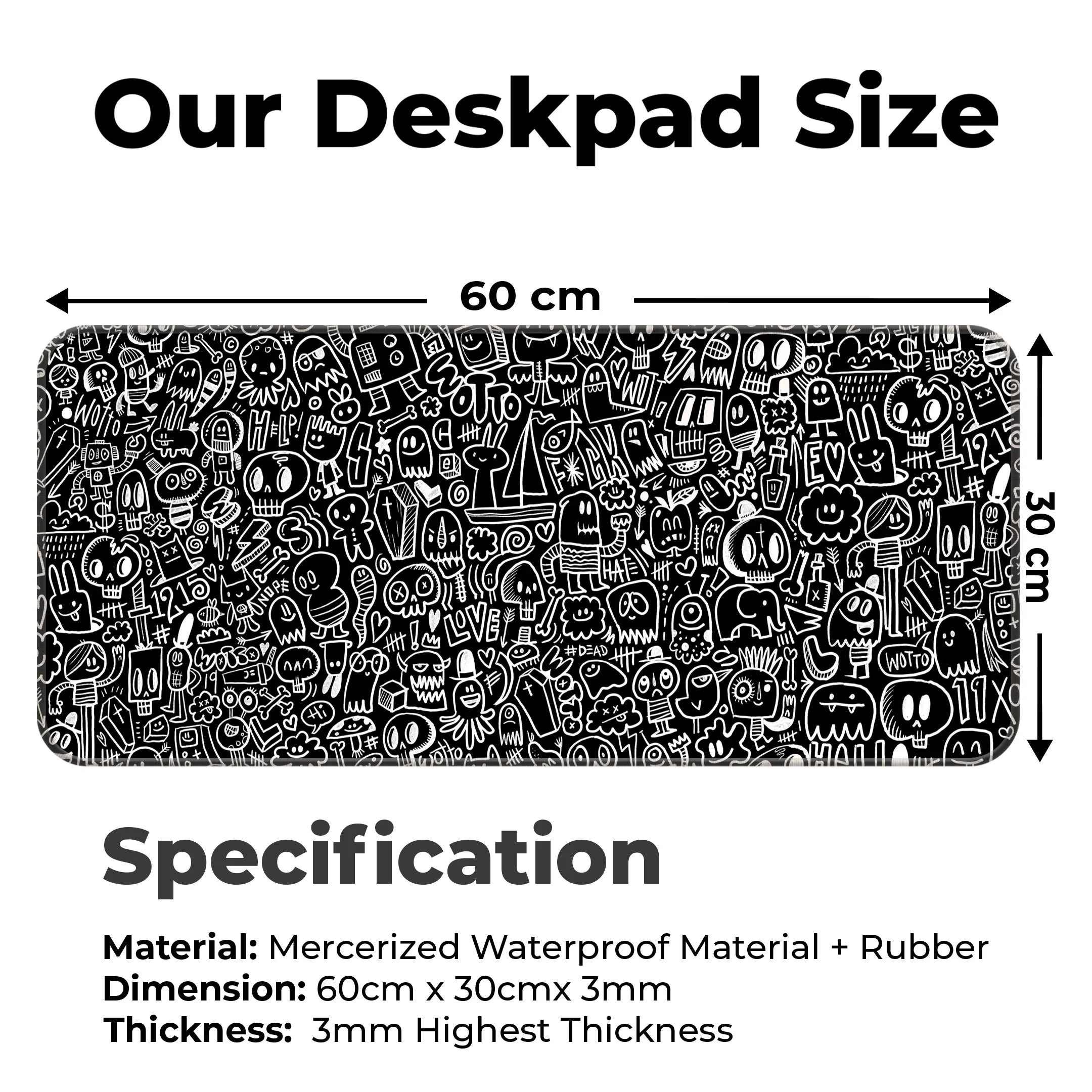 Doodle Pattern Deskmat