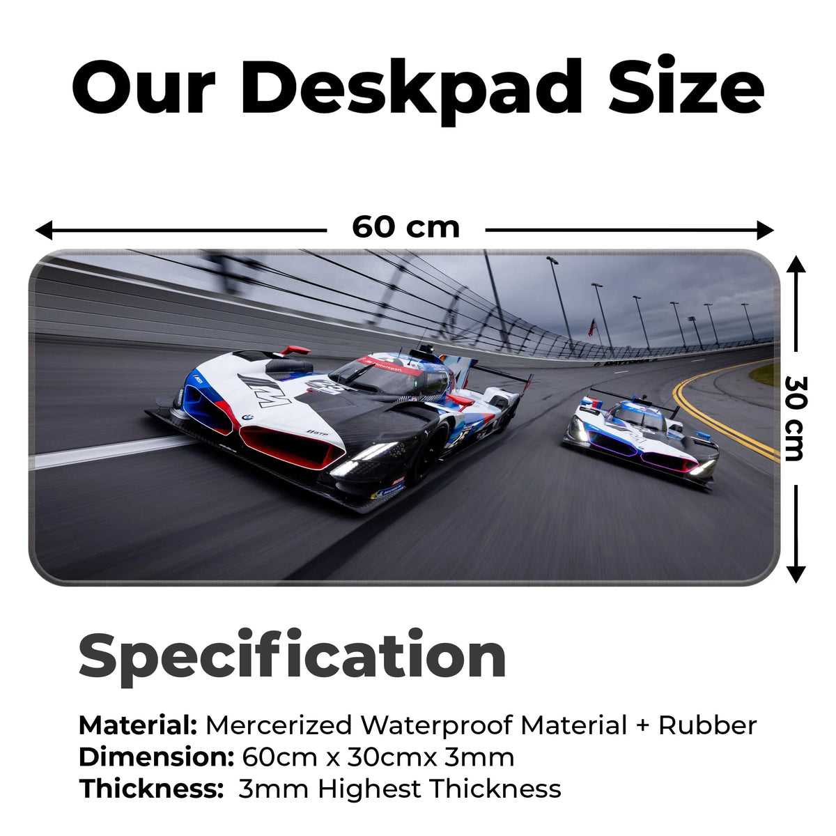 BMW V8 Hybrid LMDh Prototype Racing Deskmat