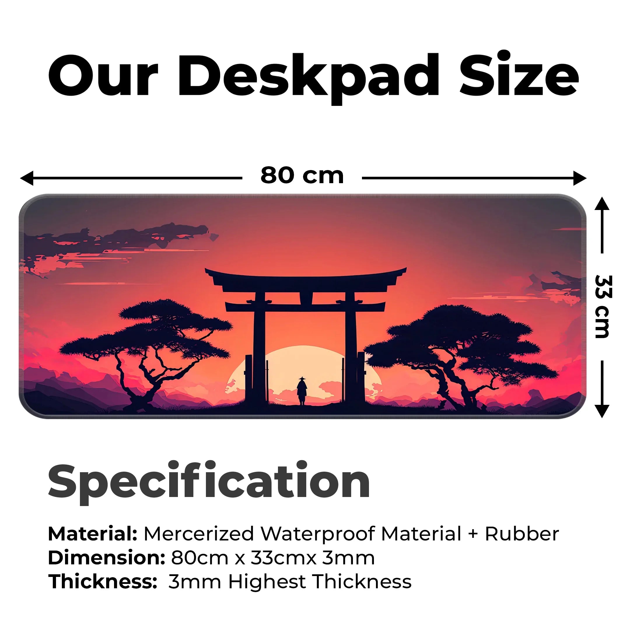 Torii Gate Design Desk Mat