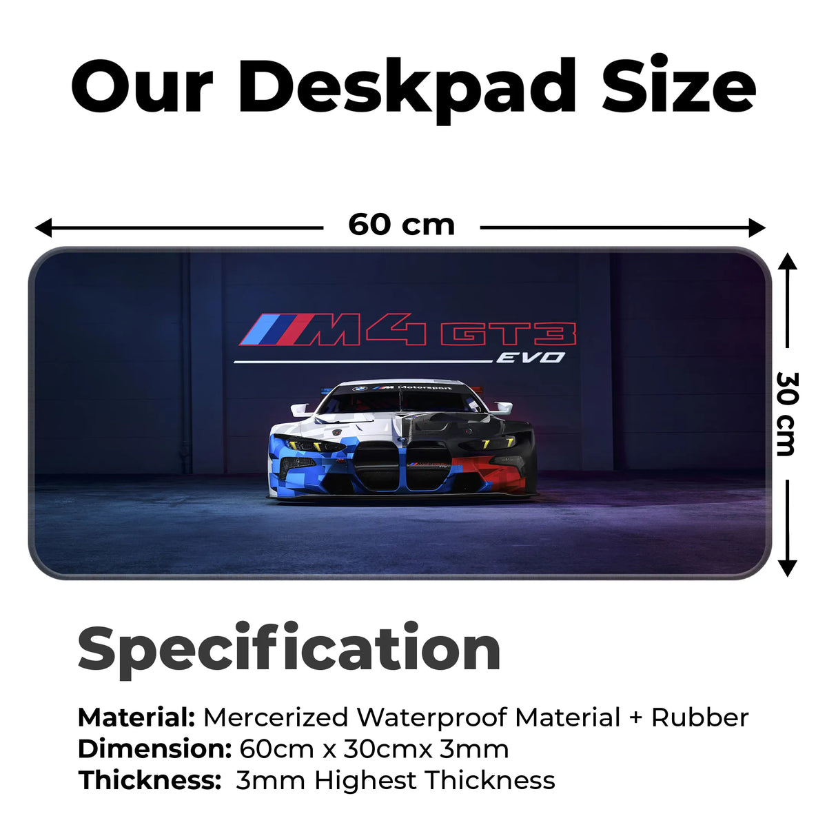 BMW M4 GT3 EVO Motorsport Racing Deskmat
