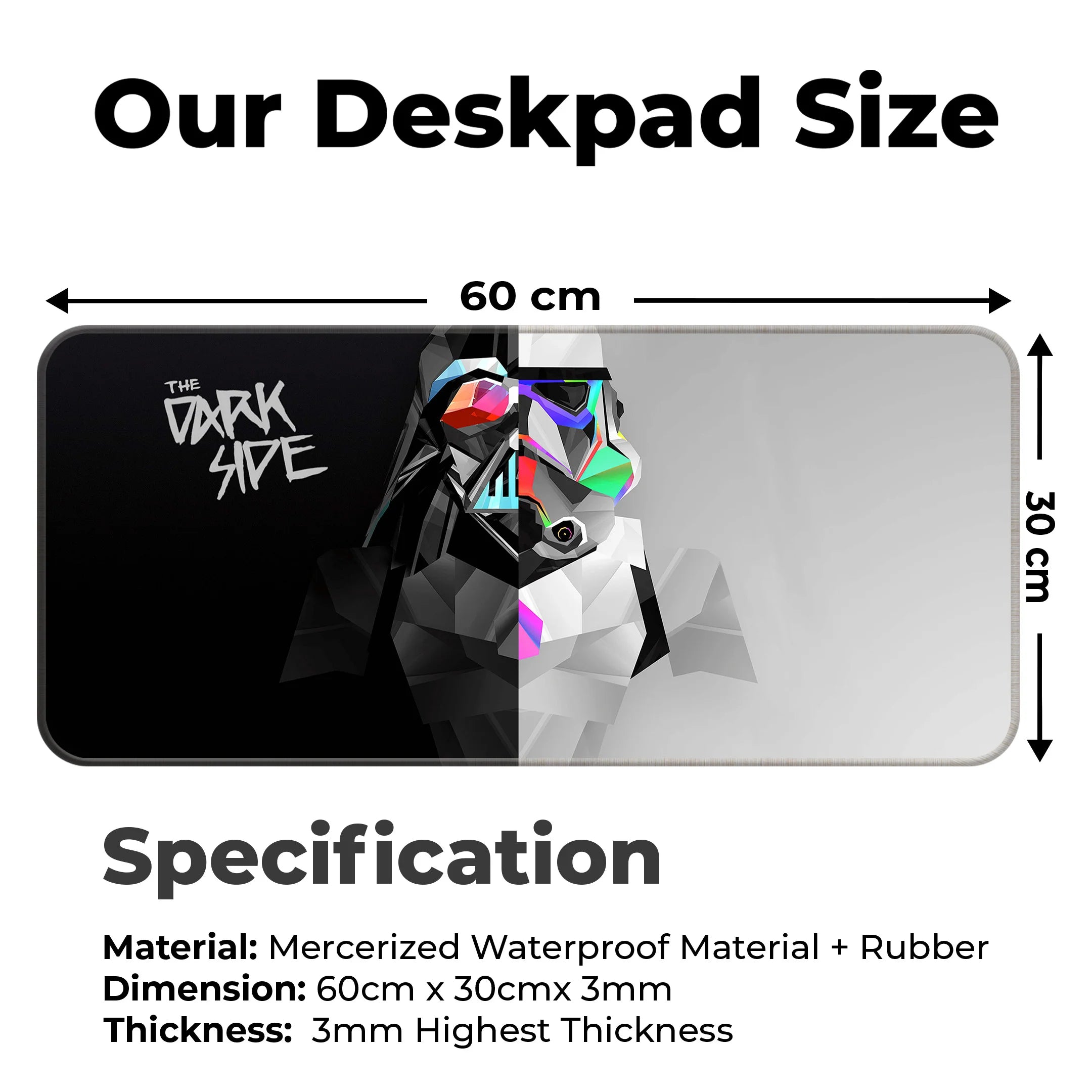 Dark Side Mat – Galactic Sci-Fi Villain Aesthetic Gaming Deskmat