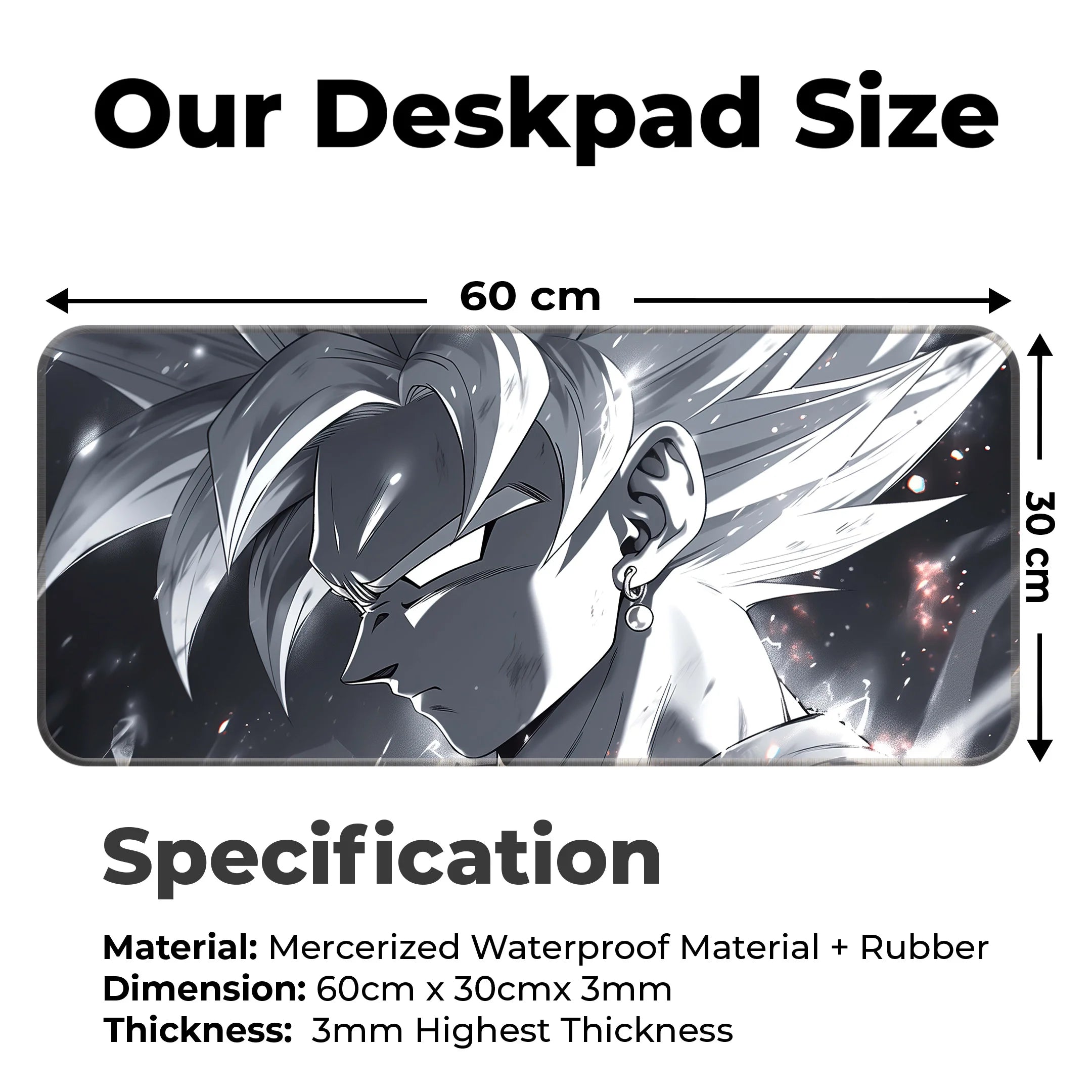 Ultra Instinct Goku Monochrome Deskmat