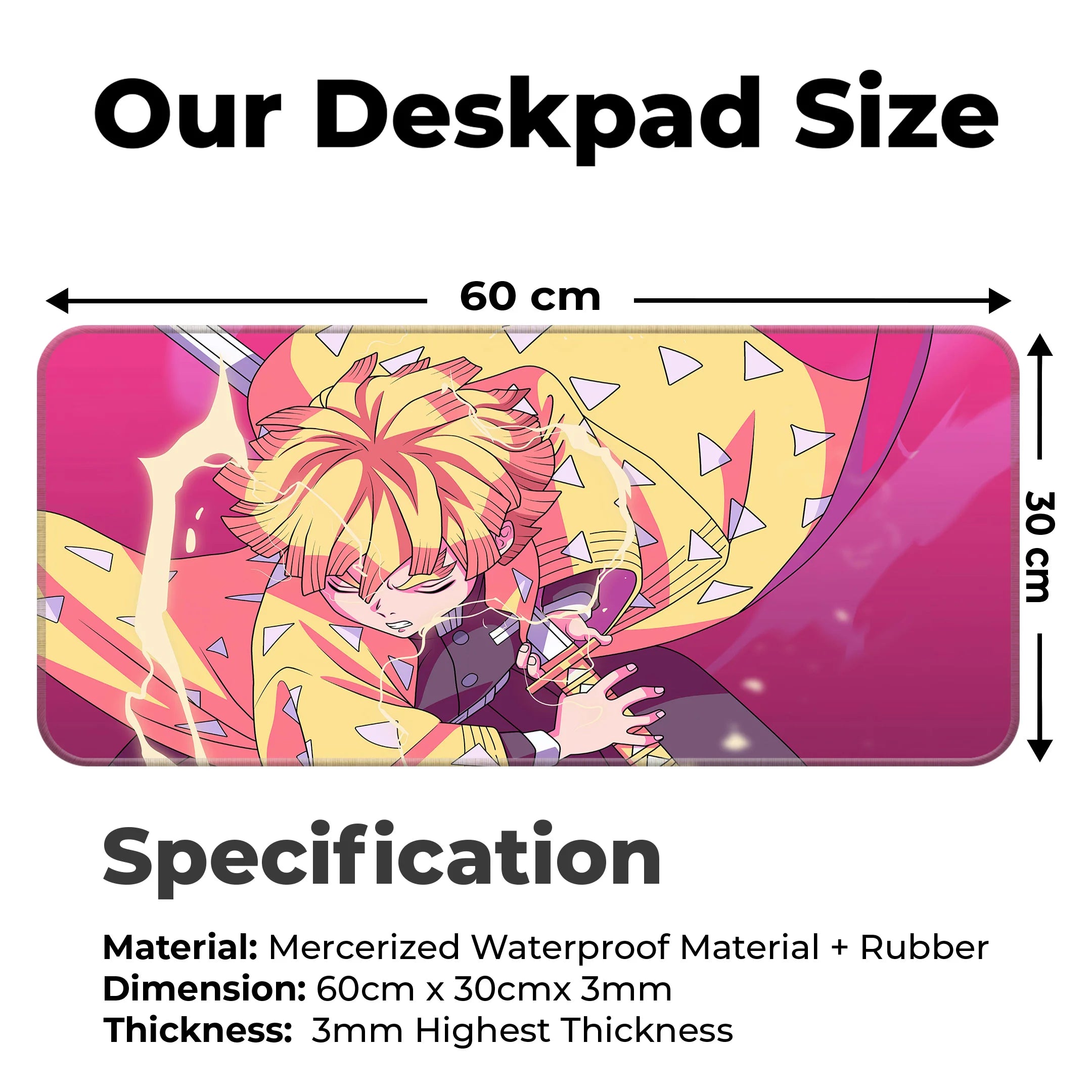 Zenitsu Agatsuma- Demon Slayer Deskmat