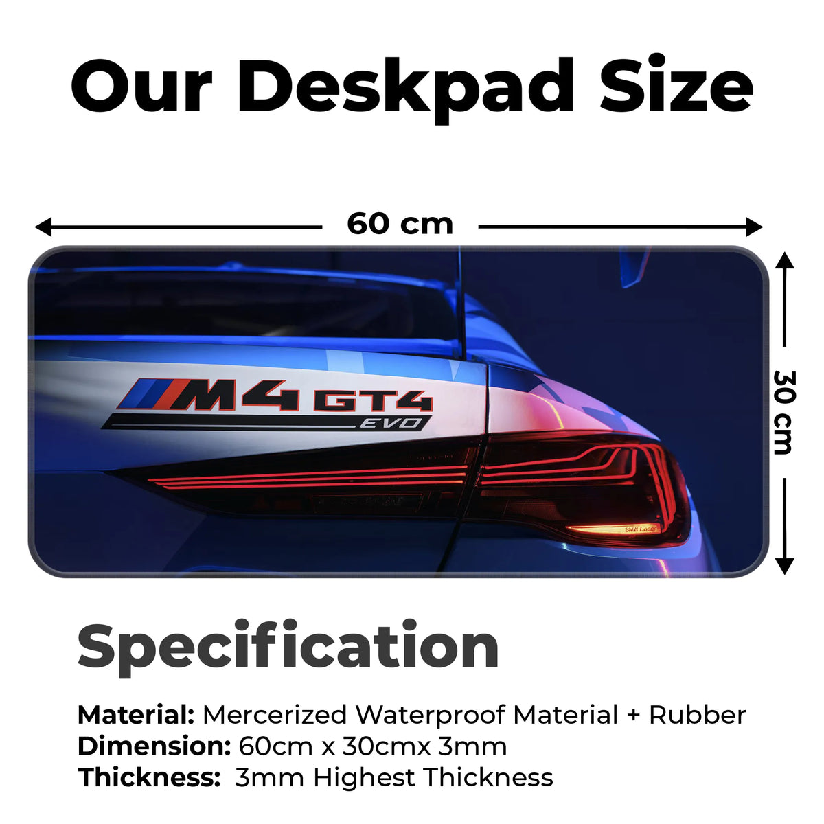 BMW M4 GT4 EVO Rear Light Motorsport Deskmat