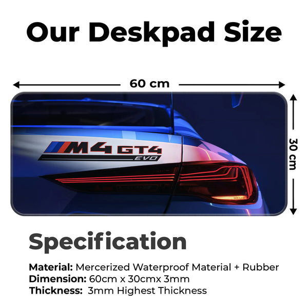 BMW M4 GT4 EVO Rear Light Motorsport Deskmat