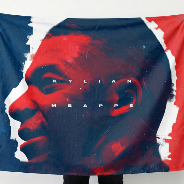 Kylian Mbappé Wall Tapestry | France Football Star Poster | Premium Polyester Soccer Wall Hanging