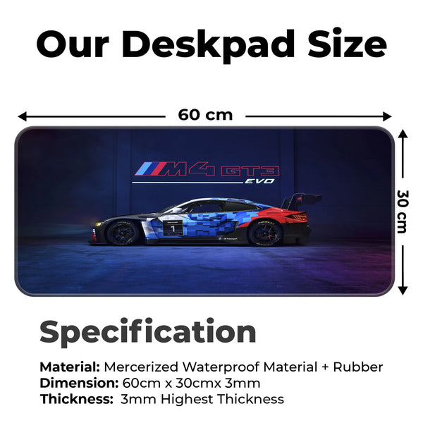 BMW M4 GT3 EVO Racing Side View Deskmat