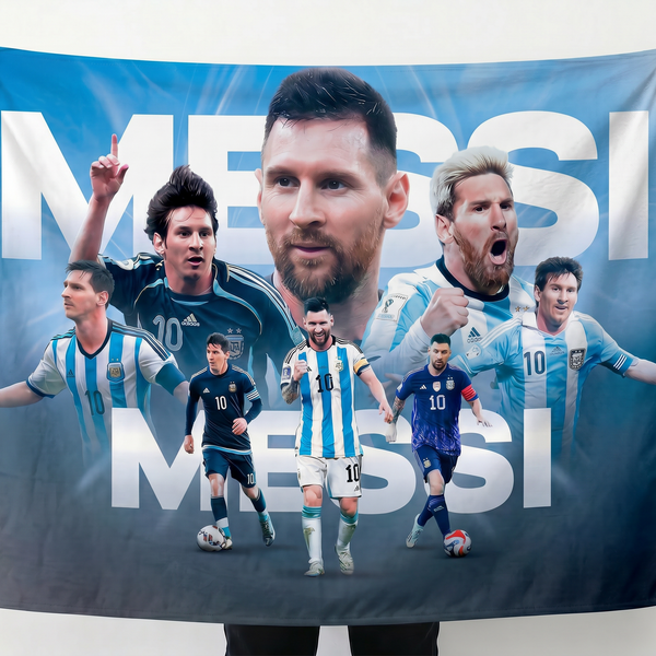 Lionel Messi Wall Tapestry | Argentina Football Legend Poster | Premium Polyester Wall Hanging