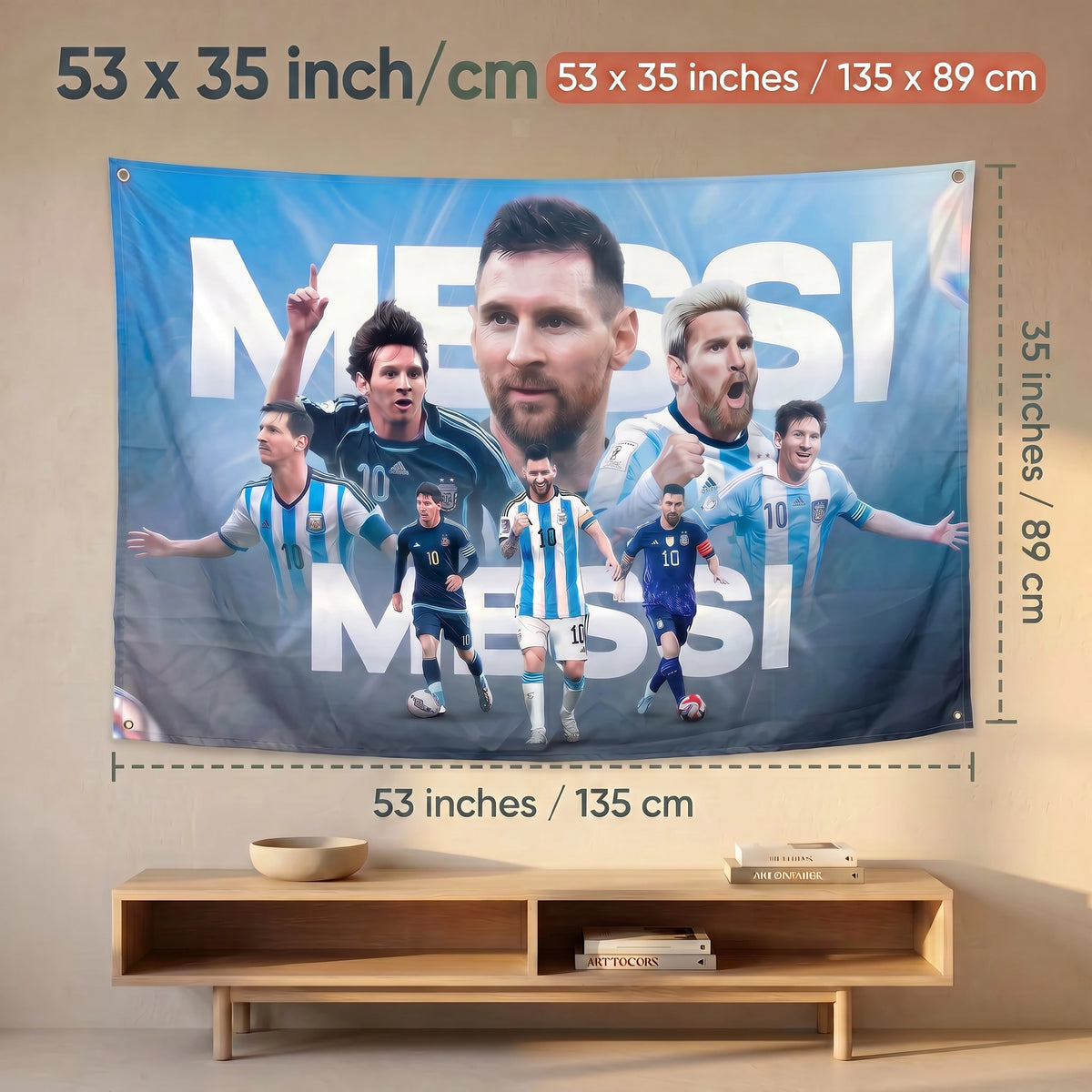 Lionel Messi Wall Tapestry | Argentina Football Legend Poster | Premium Polyester Wall Hanging