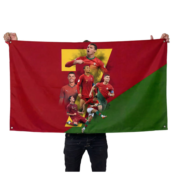 Cristiano Ronaldo Portugal Wall Tapestry | CR7 Football Legend Poster | Premium Polyester Wall Hanging