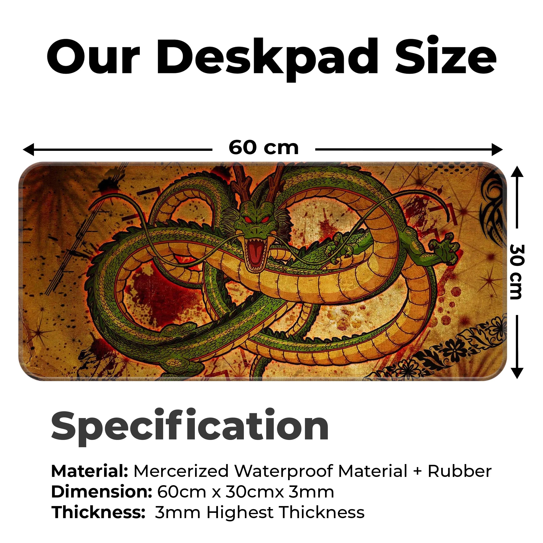 Dragon Shenron Vintage Art  Deskmat