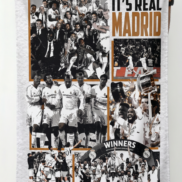 Real Madrid Wall Tapestry | Football Heritage Champions Poster | Premium Polyester Wall Hanging