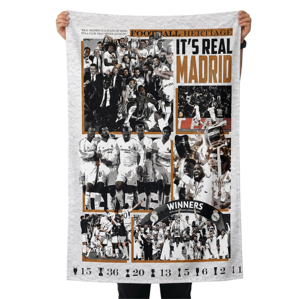 Real Madrid Wall Tapestry | Football Heritage Champions Poster | Premium Polyester Wall Hanging
