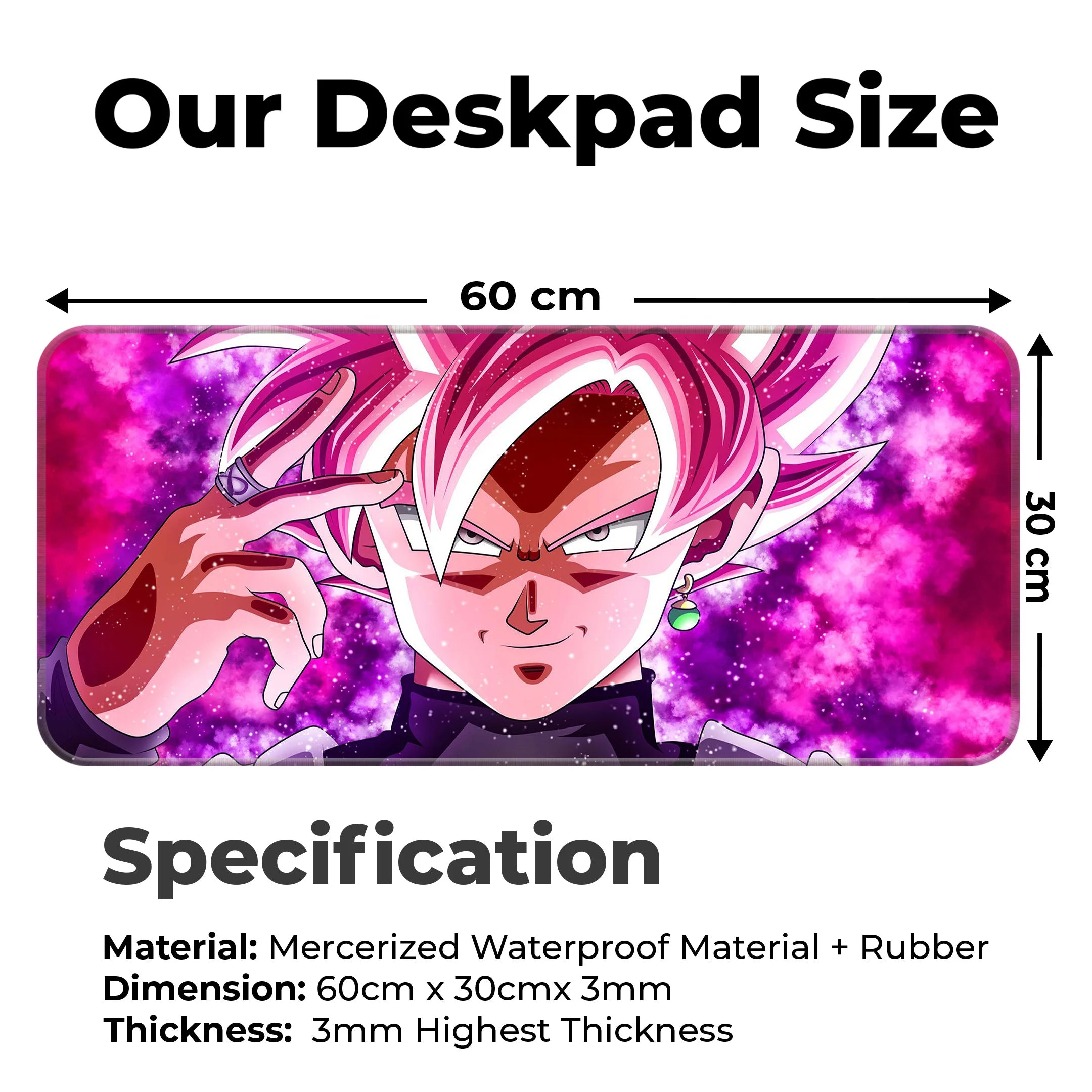 Goku Black Rose Power Surge Deskmat