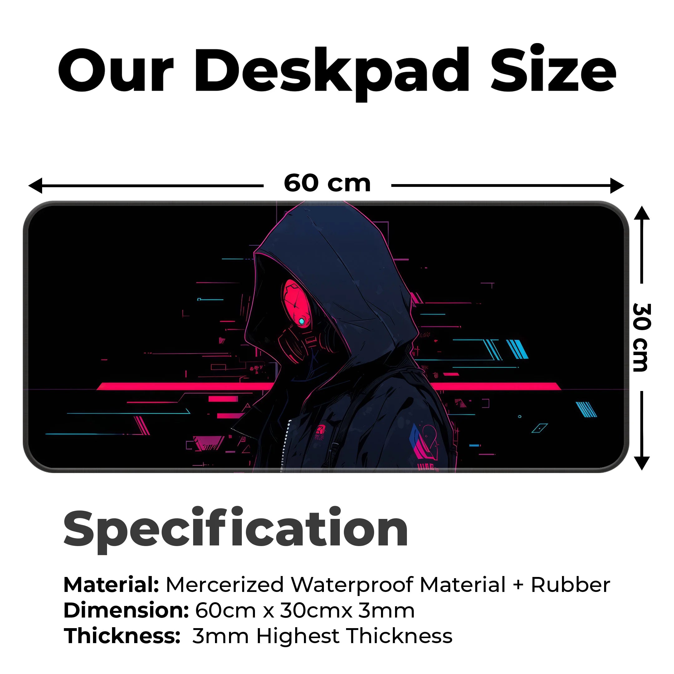 Cyberpunk Hooded Assassin Deskmat