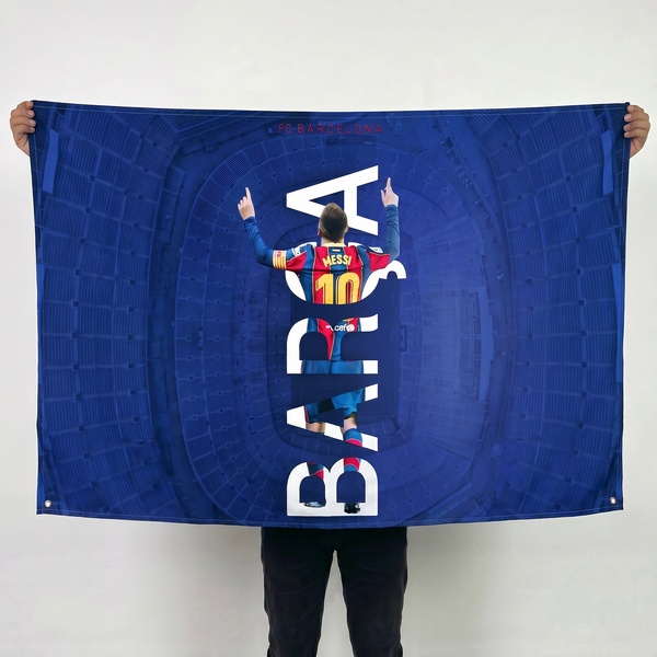 Lionel Messi Barcelona Wall Tapestry | Premium Polyester Football Wall Hanging | Soccer Room Decor