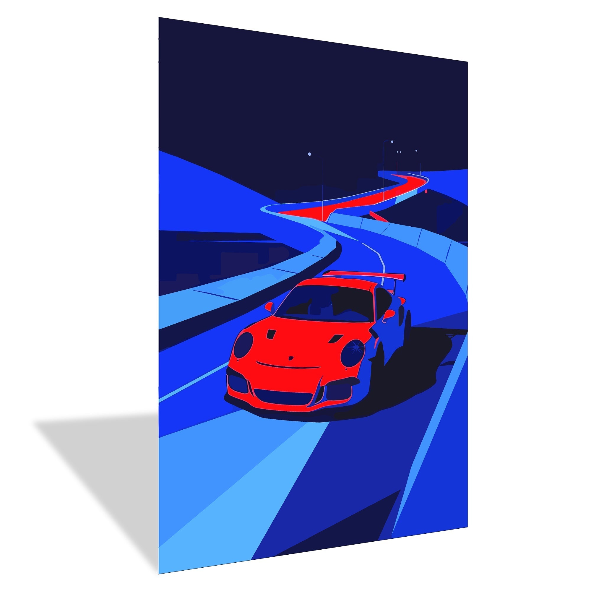 Dynamic Red Sports Car Poster