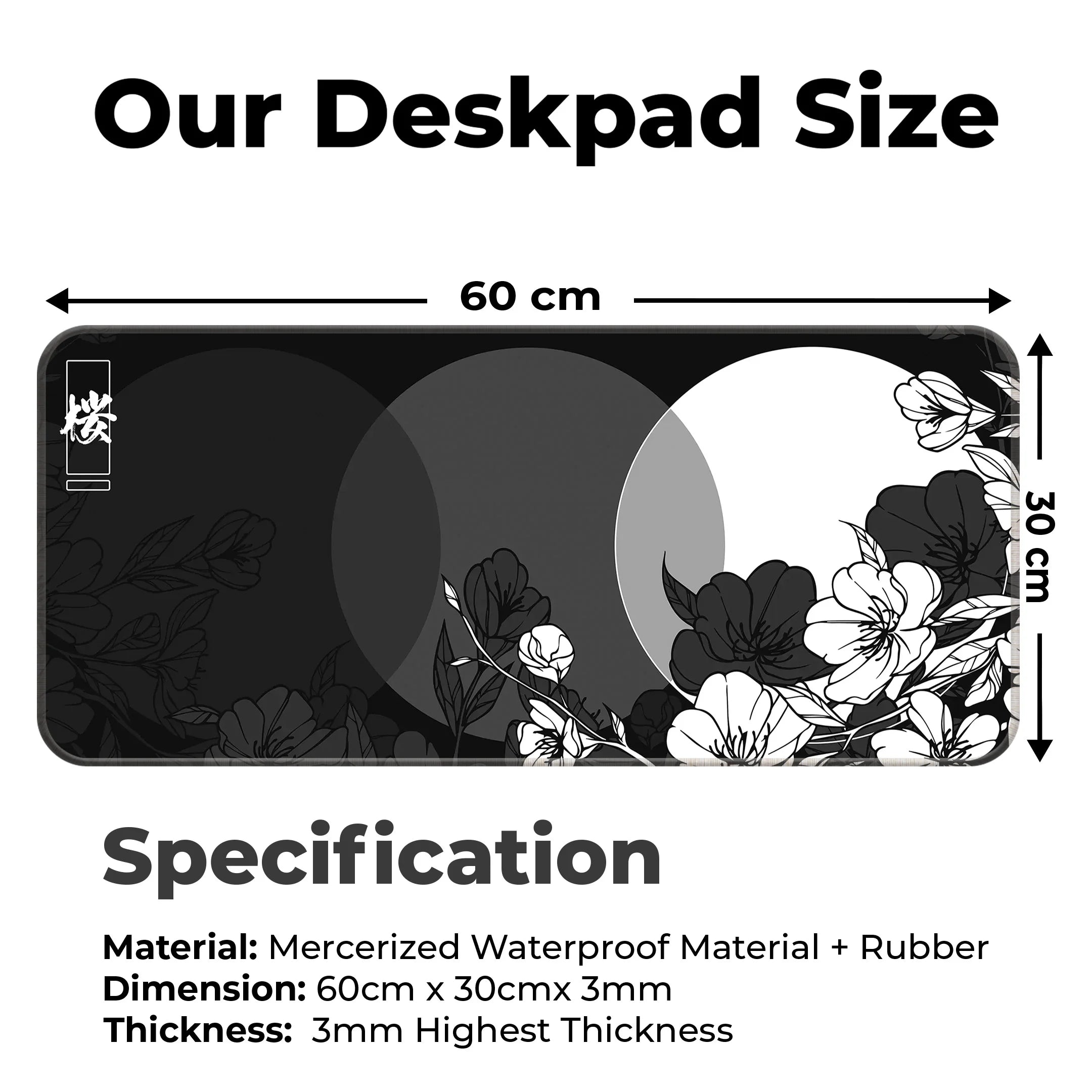 Flower Print Design Desk Mat