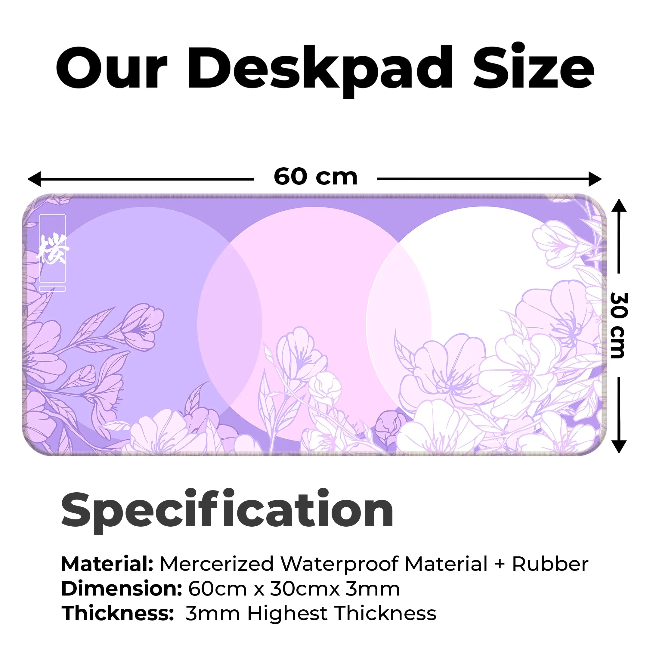 Flower Print Design Desk Mat