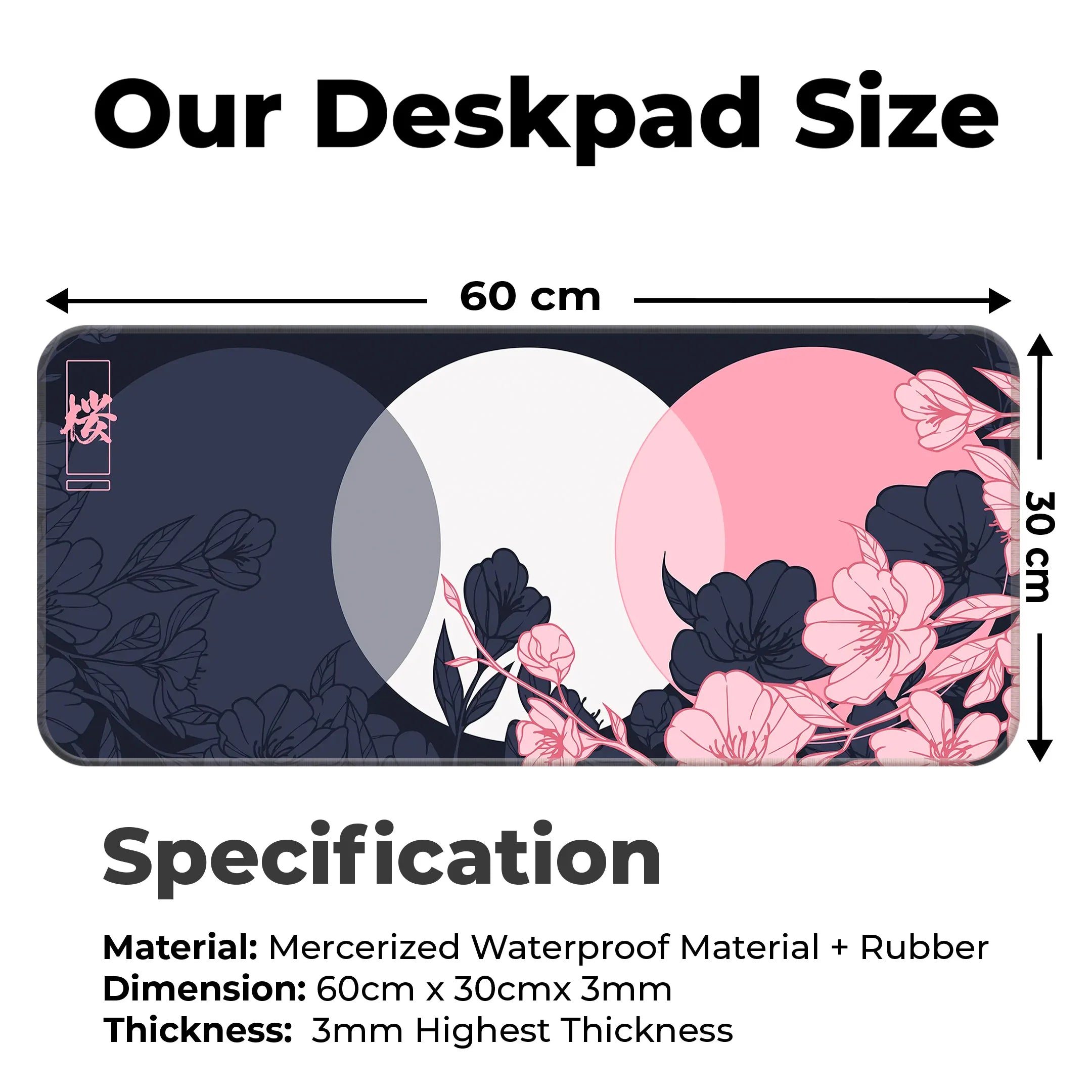 Flower Print Design Desk Mat