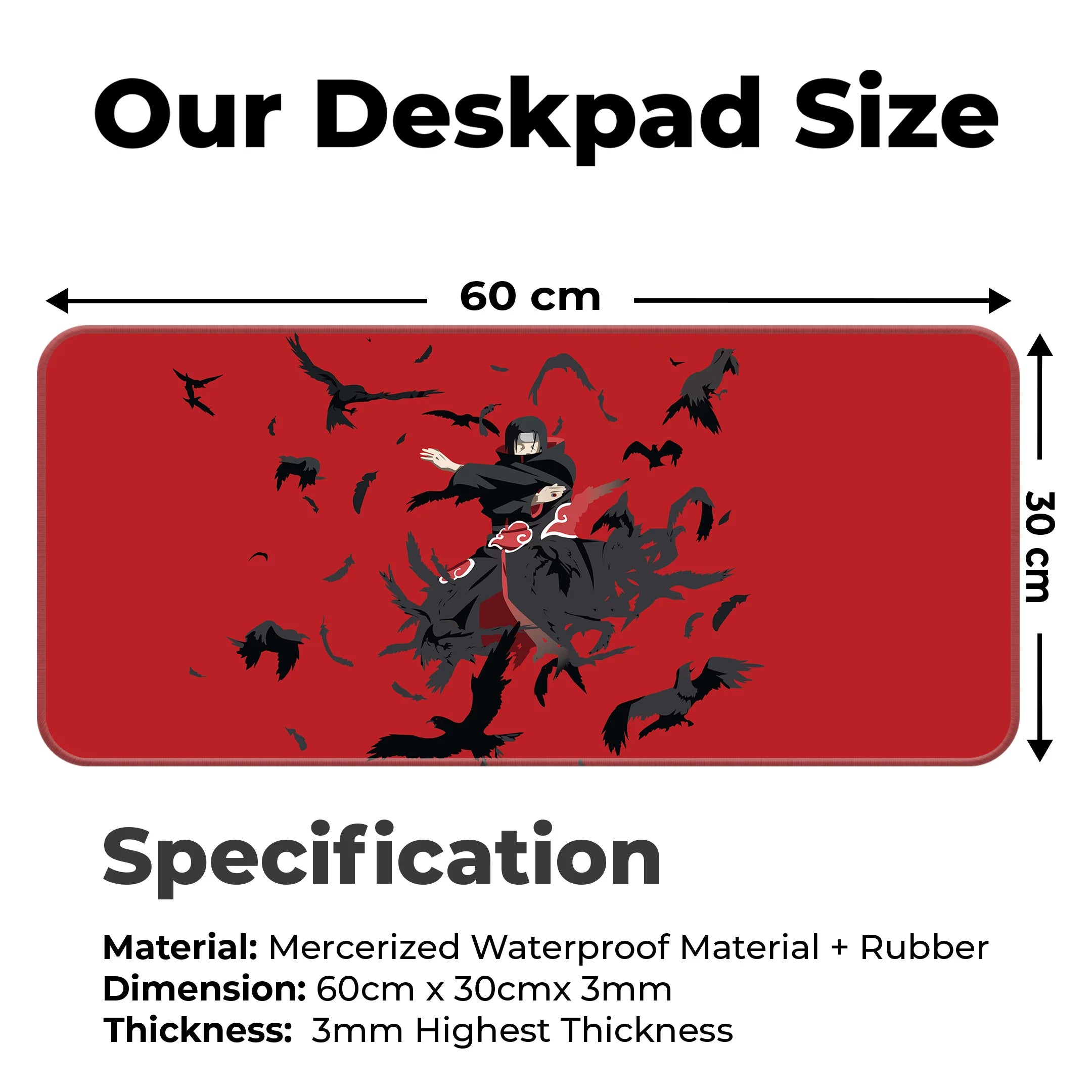 Itachi Uchiha Crows Anime Deskmat