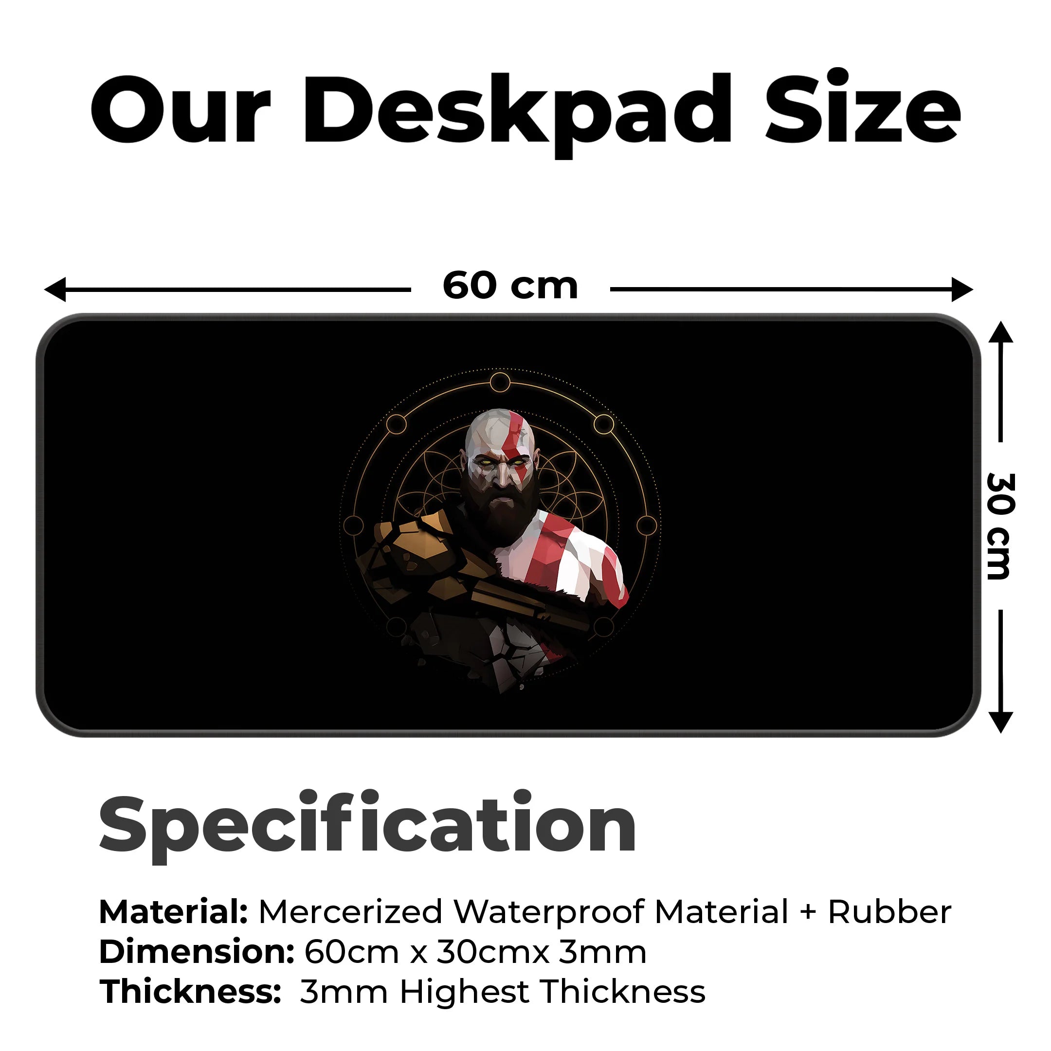 Kratos Warrior Fury Deskmat