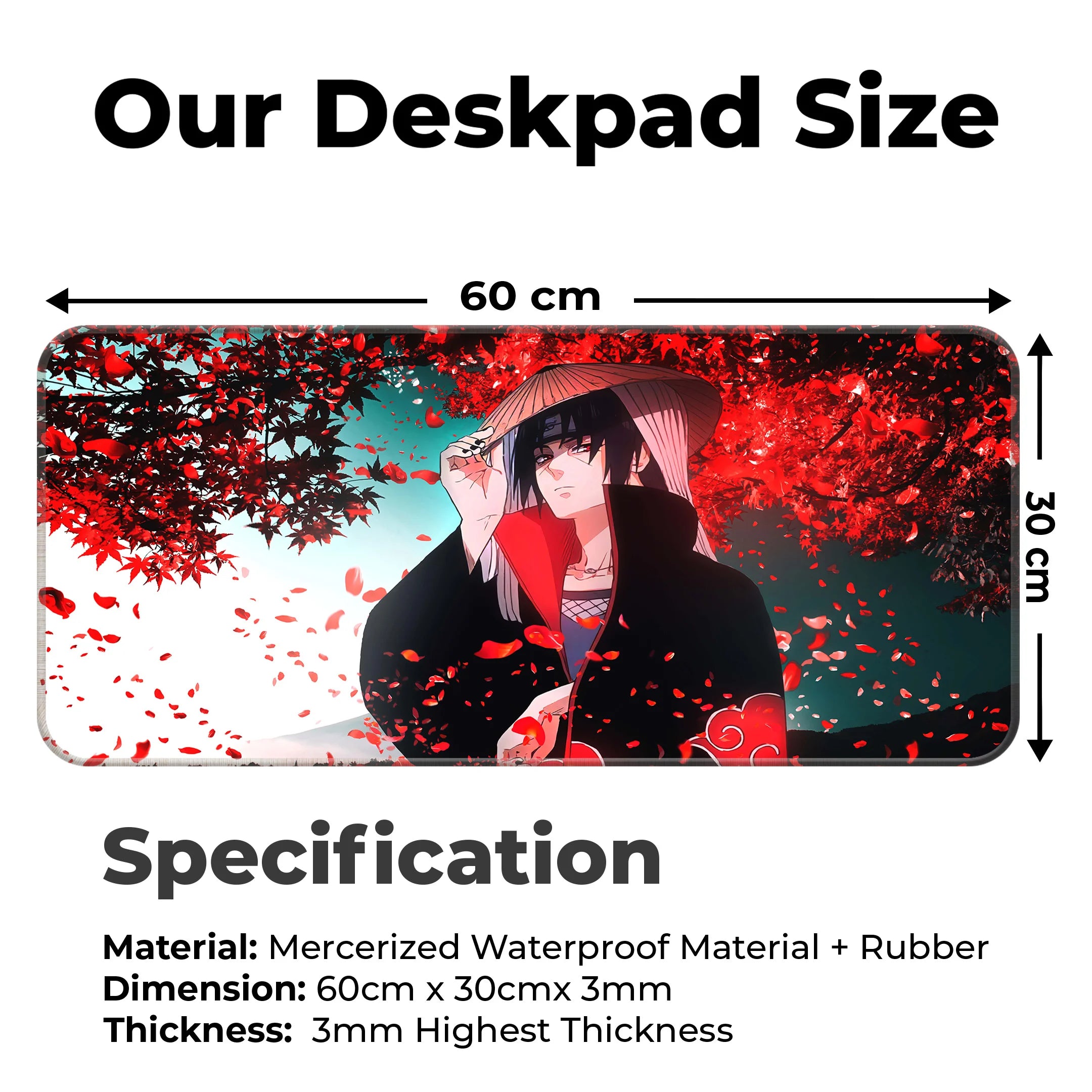 Itachi Uchiha Red Blossom Deskmat