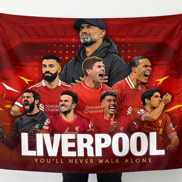 Liverpool FC Wall Tapestry | You'll Never Walk Alone Football Poster | Premium Polyester Wall Hanging