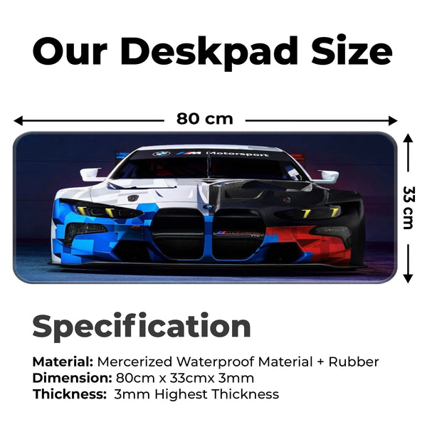 BMW M4 GT3 Motorsport Front View Deskmat