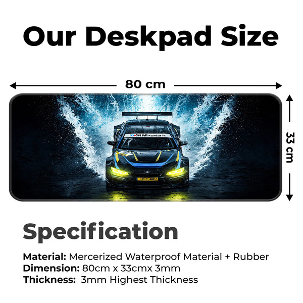 BMW M Motorsport Splash Effect Racing Deskmat