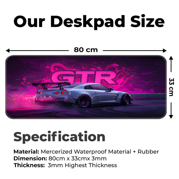 Nissan GT-R Drift Neon Pink Deskmat