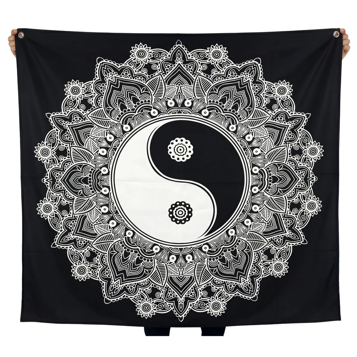 Yin Yang Mandala Wall Tapestry | Boho Spiritual Meditation Wall Hanging | Premium Polyester Tapestry