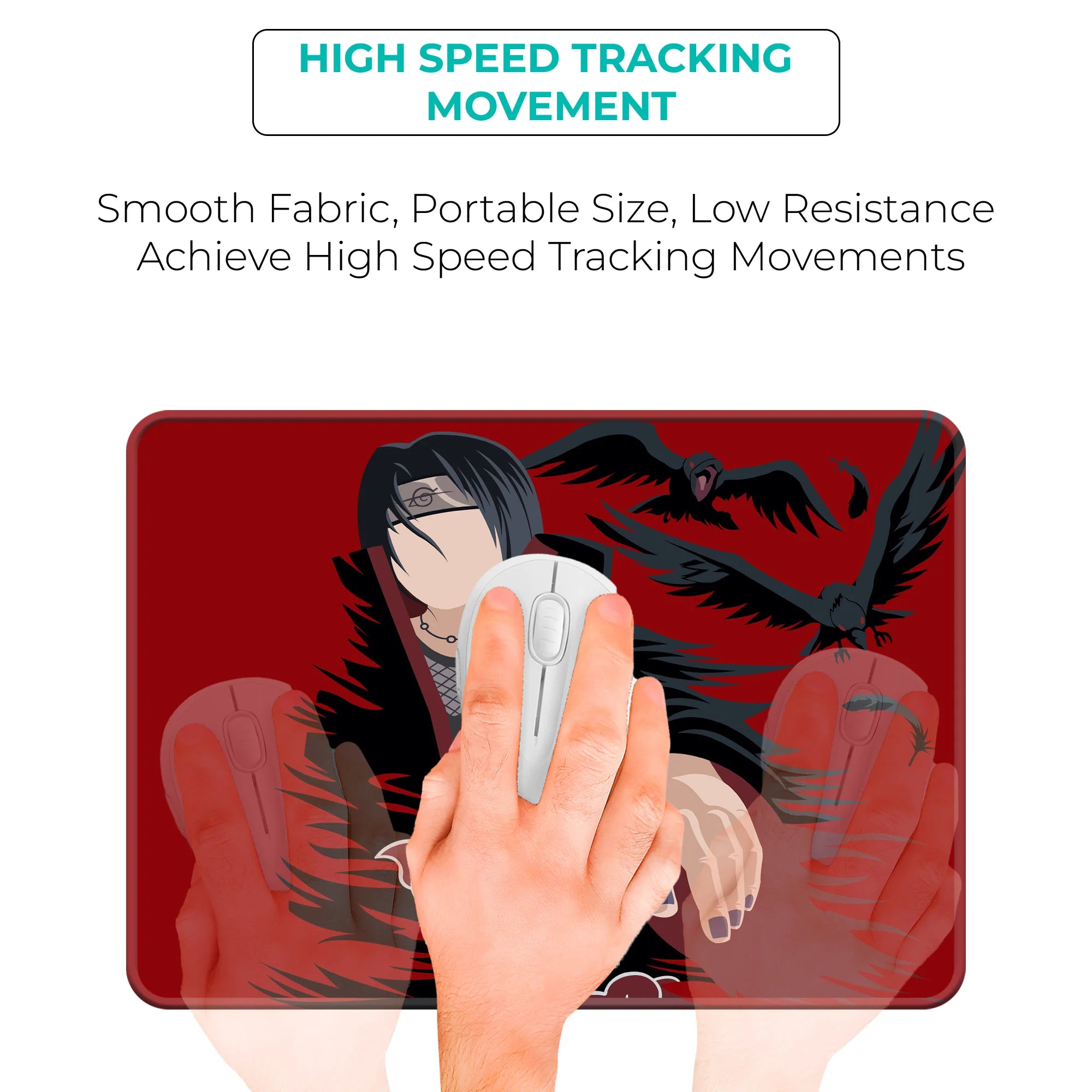 Itachi Uchiha Minimalist Sharingan – Naruto Anime Gaming Mousepad