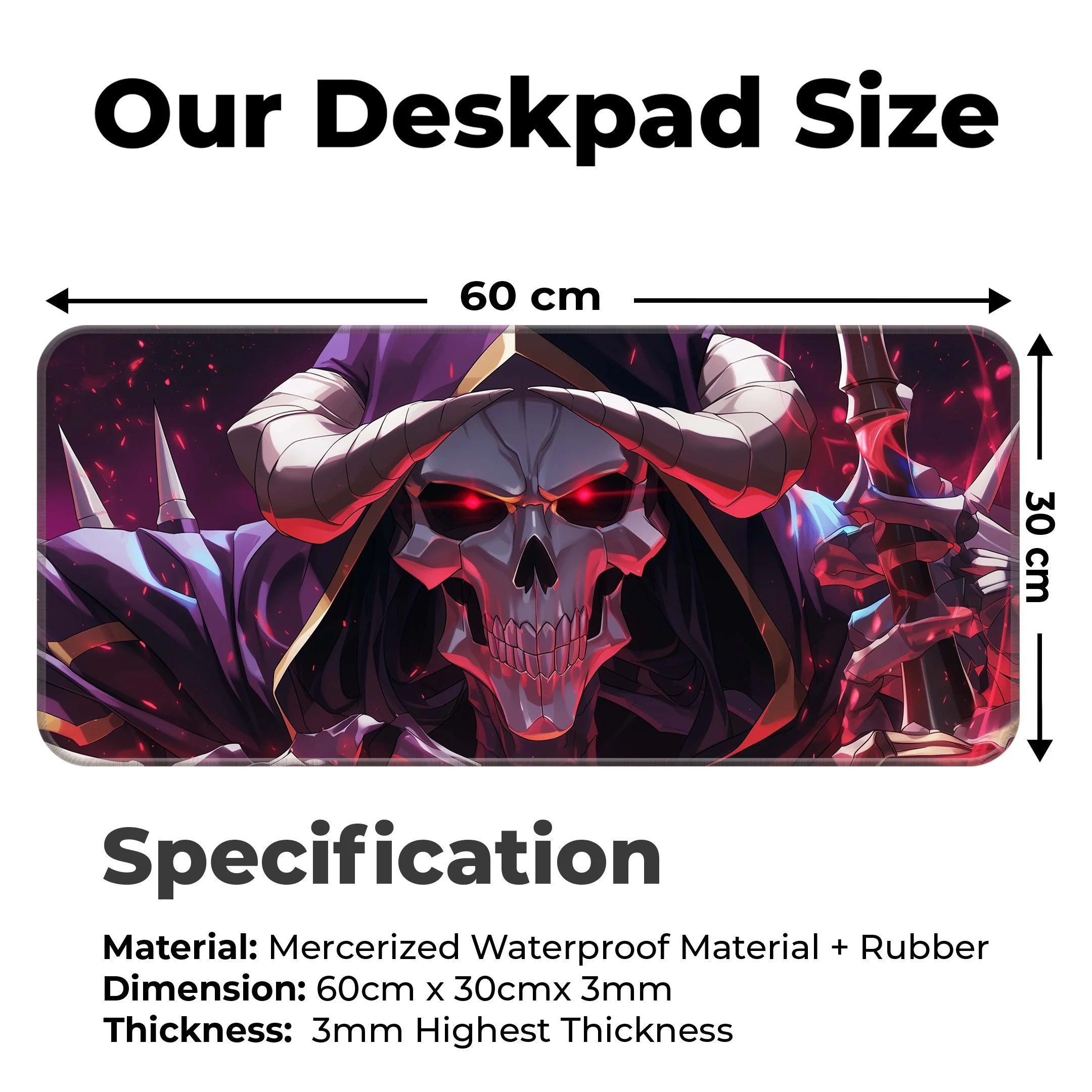 Overlord Ainz Ooal Gown Skull Deskmat