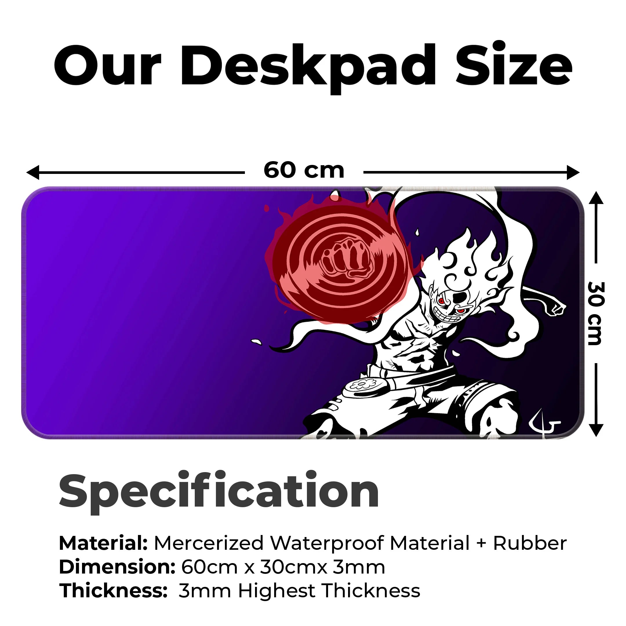 Luffy Gear 5 Anime Deskmat