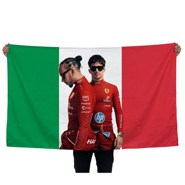 Lewis Hamilton & Charles Leclerc Ferrari F1 Tapestry | Formula 1 Racing Wall Decor