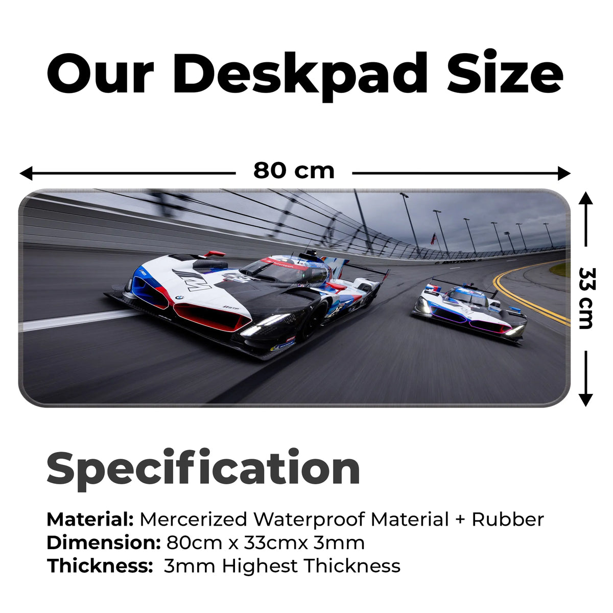 BMW V8 Hybrid LMDh Prototype Racing Deskmat