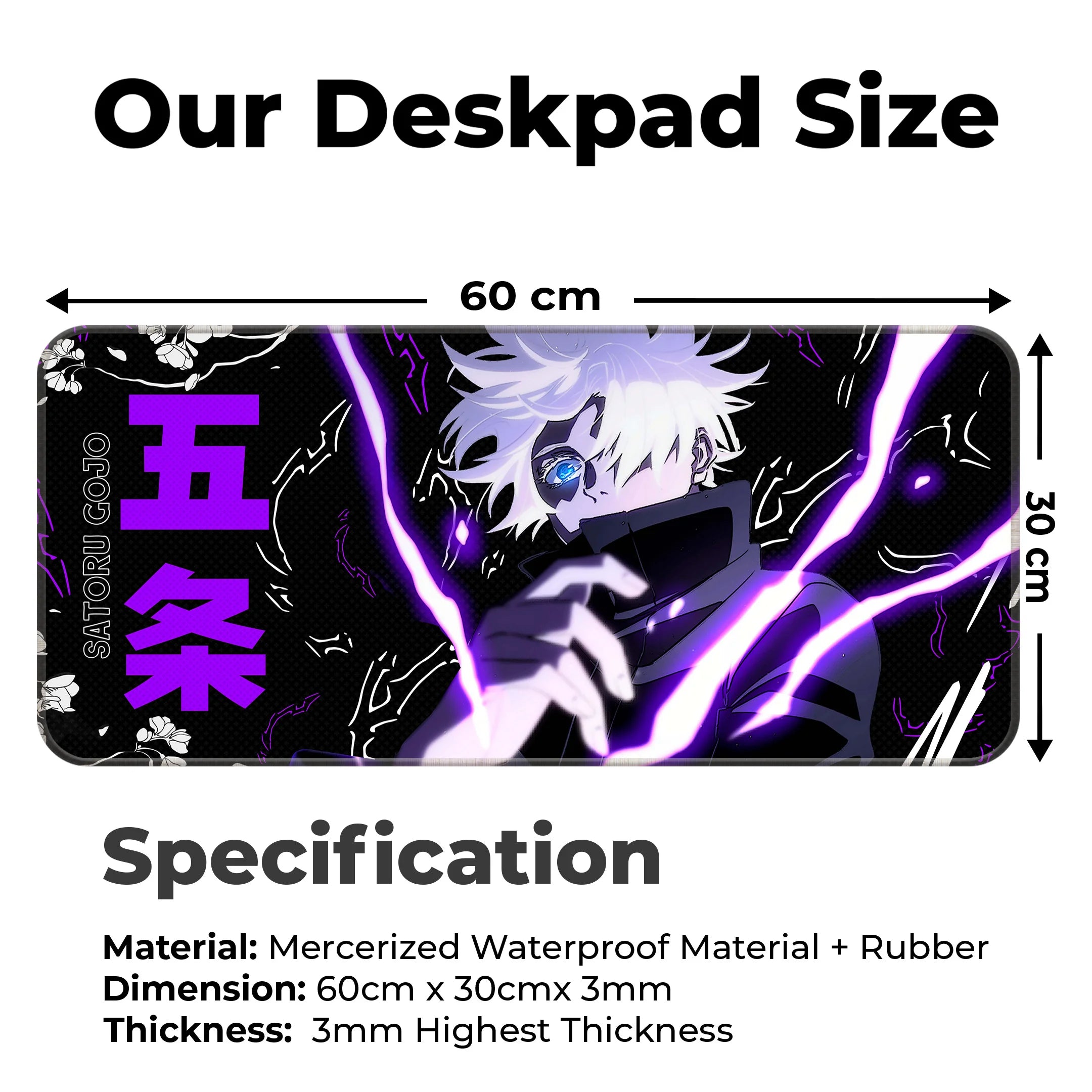 Satoru Gojo Cursed Energy Deskmat