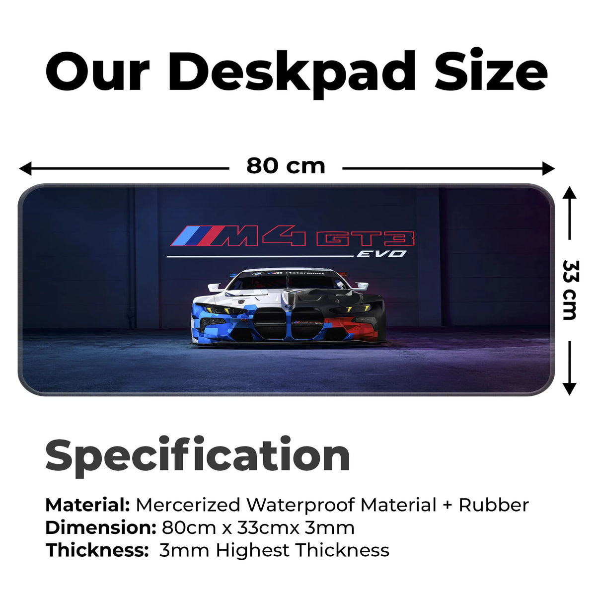 BMW M4 GT3 EVO Motorsport Racing Deskmat