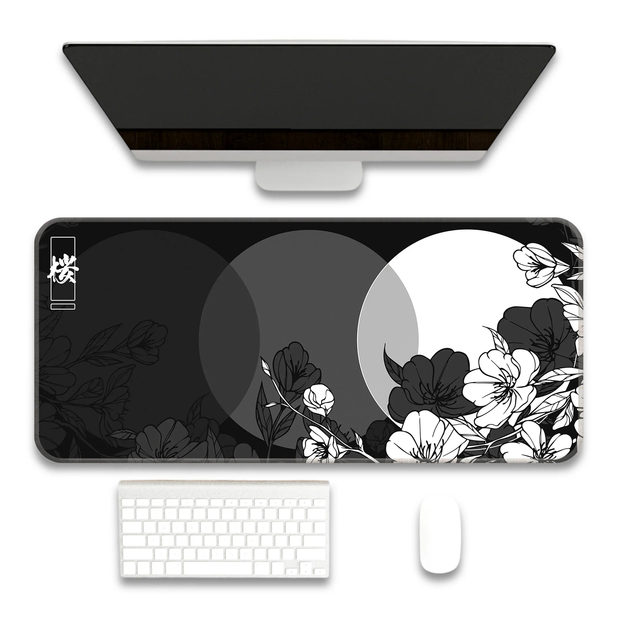 Flower Print Design Desk Mat