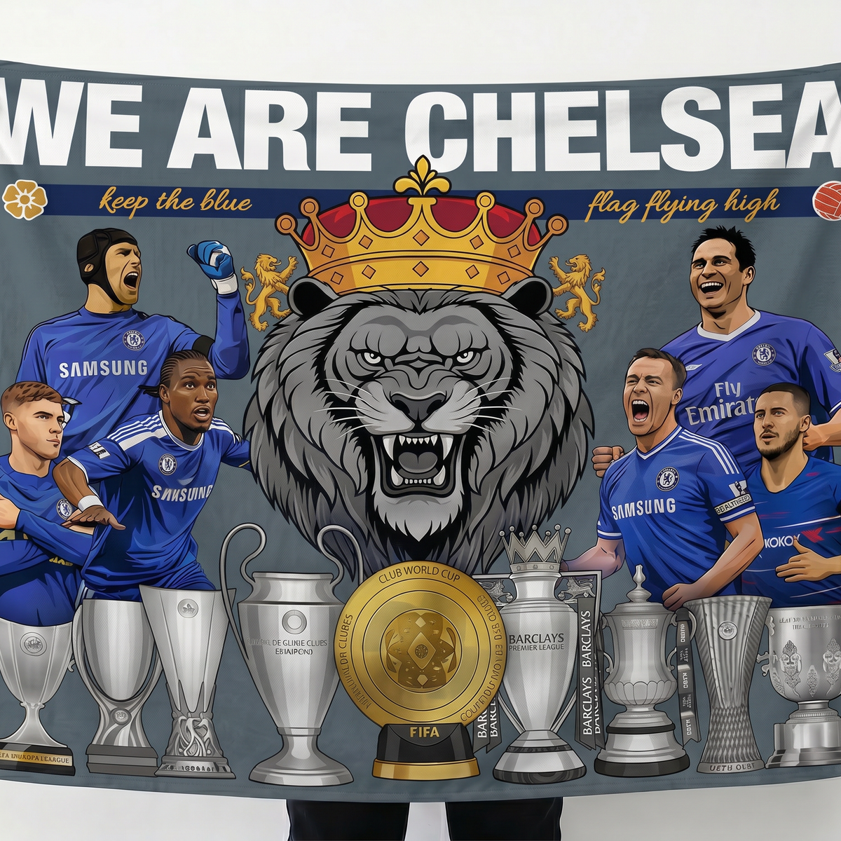 Chelsea FC Wall Tapestry | We Are Chelsea Football Fan Wall Hanging | Premium Polyester Room Decor