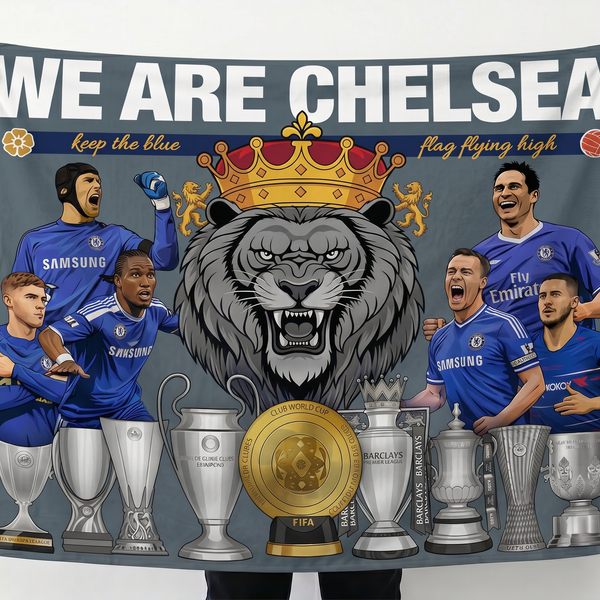 Chelsea FC Wall Tapestry | We Are Chelsea Football Fan Wall Hanging | Premium Polyester Room Decor