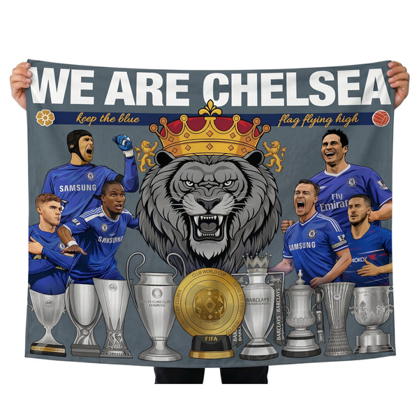 Chelsea FC Wall Tapestry | We Are Chelsea Football Fan Wall Hanging | Premium Polyester Room Decor